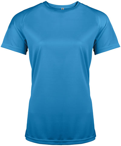 Camiseta deportiva de manga corta para mujer | Azul Agua