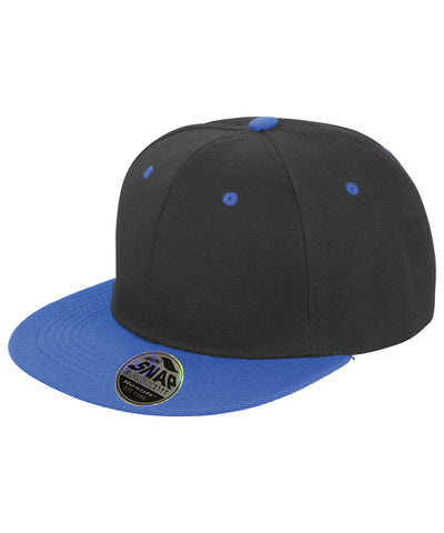 Gorra Bronx original de visera plana snapback de doble color | Negro/Azul Claro