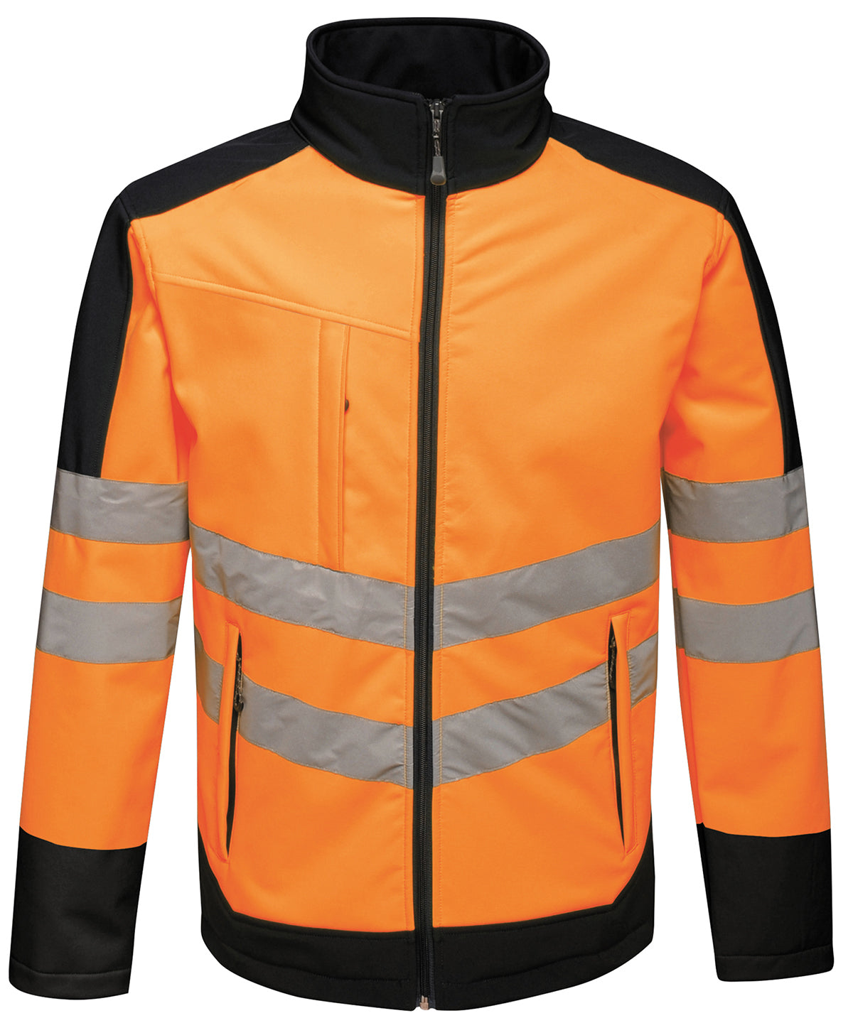 Professionelle Warnschutz-Softshell | Orange/Marineblau