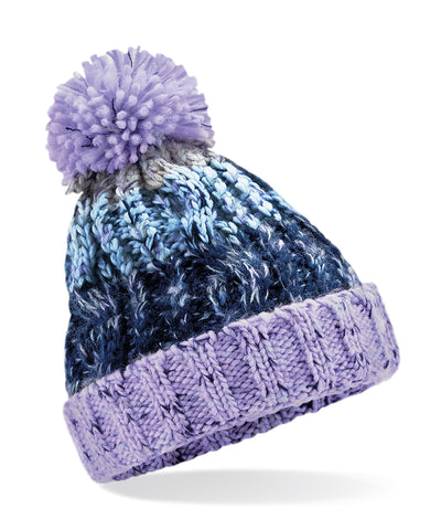 Gorro de lana con pompn y tirabuzn para nios | Rosa Lavanda