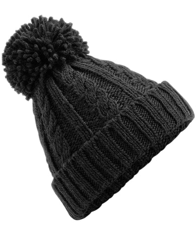 Gorro de punto de cable jaspeado | Negro