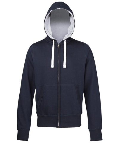 Grobstrick-Kapuzenpullover | Navy Francs (Innenseite grau)