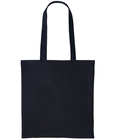 Shopper de algodn con asas largas | Negro