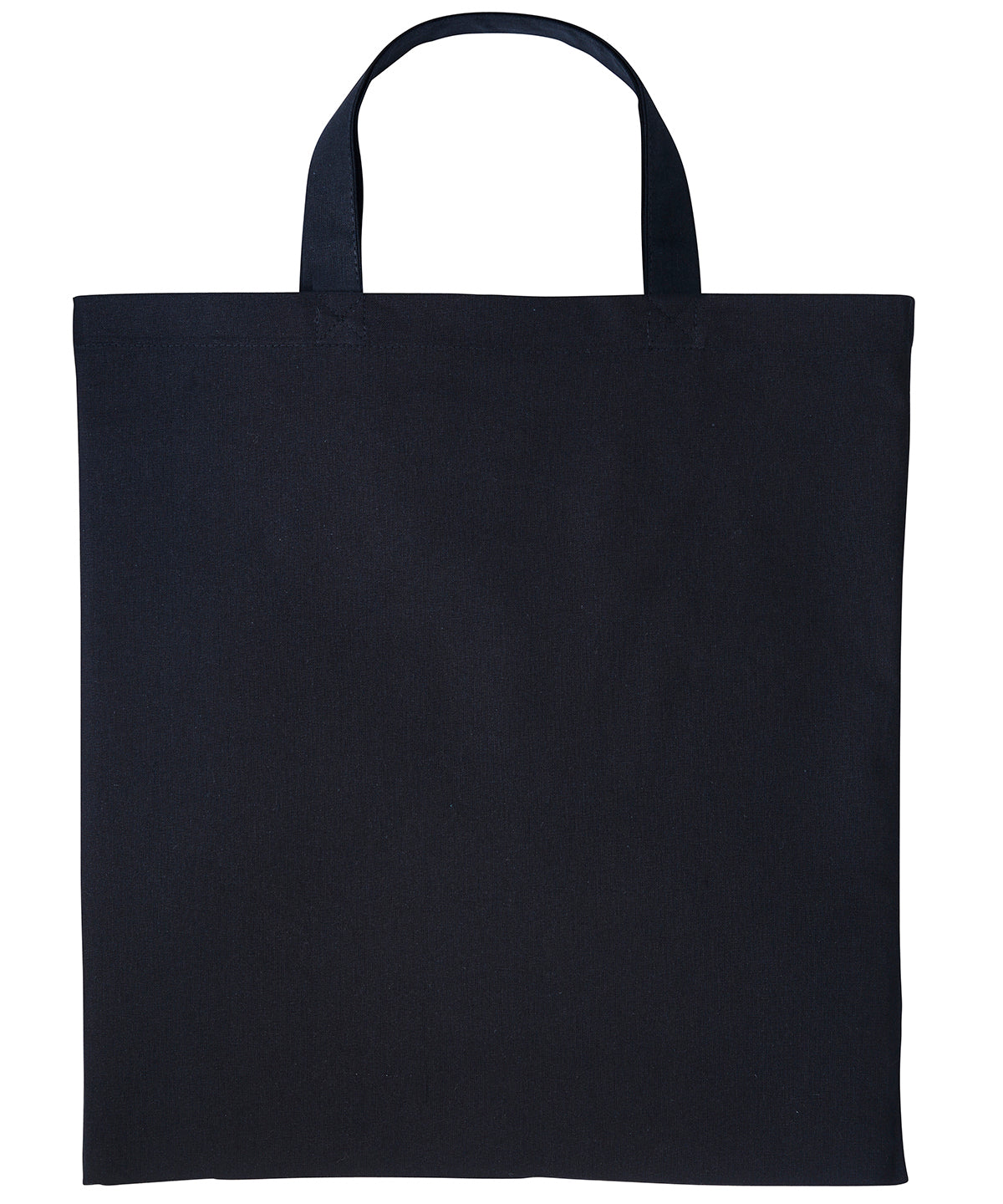 Shopper de algodn con asas cortas | Negro