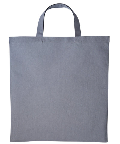 Shopper de algodn con asas cortas | Gris Medio Acero