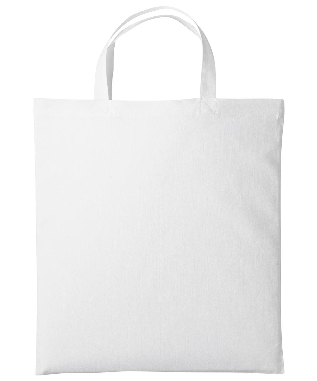 Shopper de algodn con asas cortas | Blanco