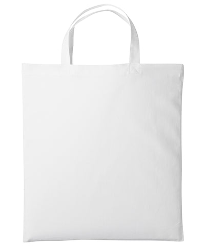 Shopper de algodn con asas cortas | Blanco