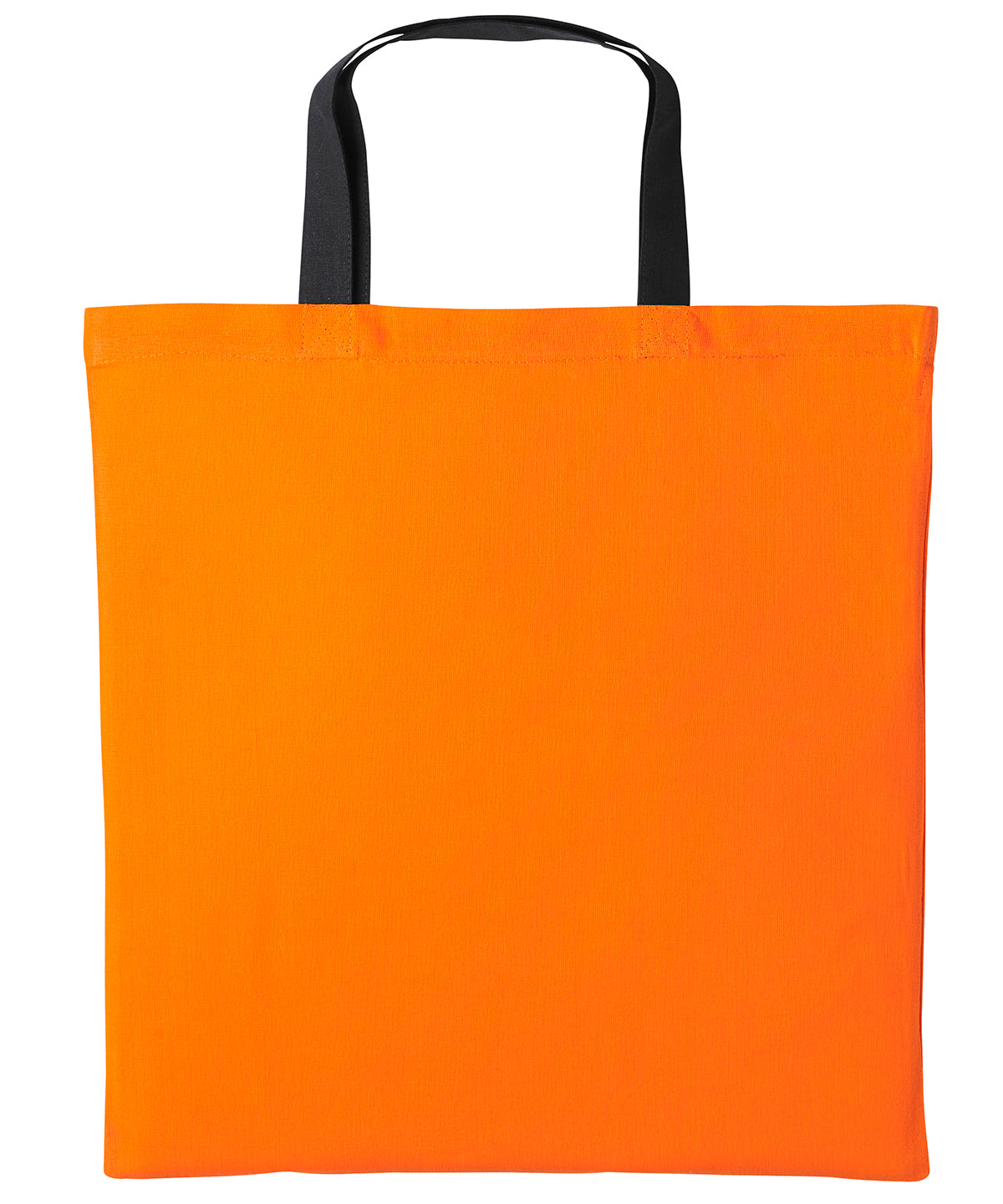 Bolso de algodn Varsity con asas cortas | Naranja/Negro