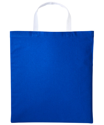 Bolso de algodn Varsity con asas cortas | Azul Real/Blanco