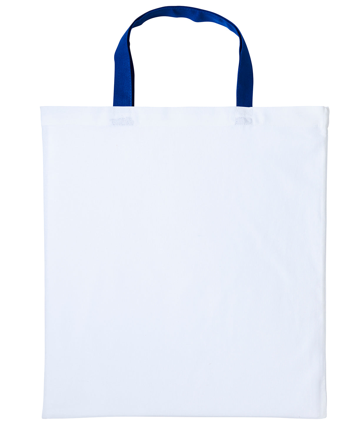 Bolso de algodn Varsity con asas cortas | Blanco/Azul Royal