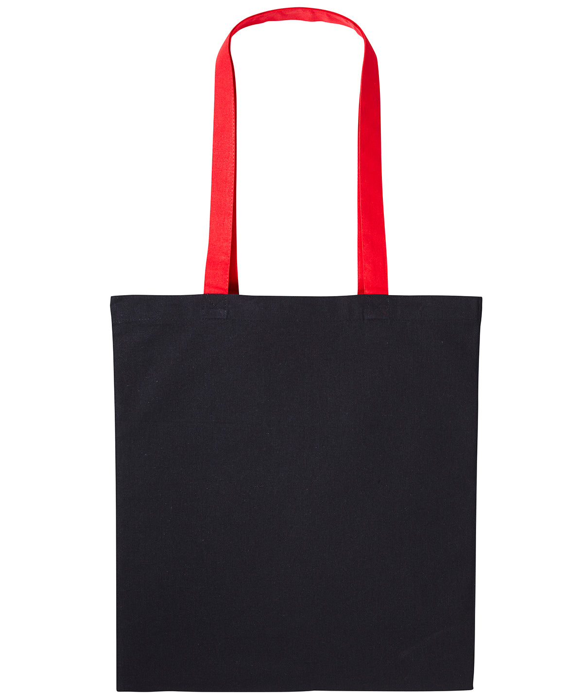 Bolso de algodn Varsity con asas largas | Negro/Rojo Fuego