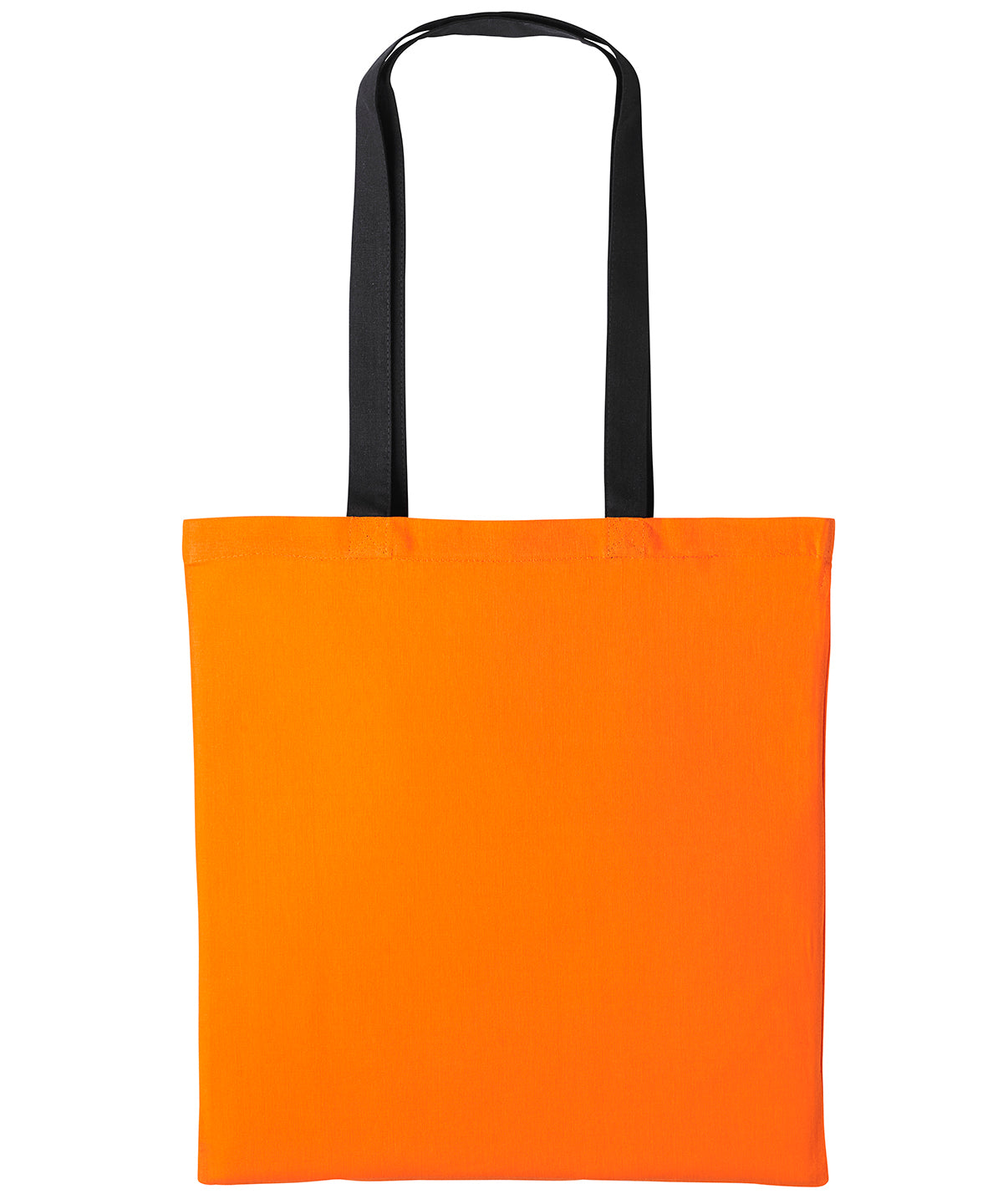 Bolso de algodn Varsity con asas largas | Naranja/Negro