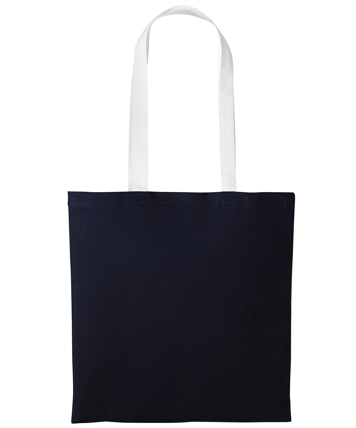 Bolso de algodn Varsity con asas largas | Azul Marino/Blanco
