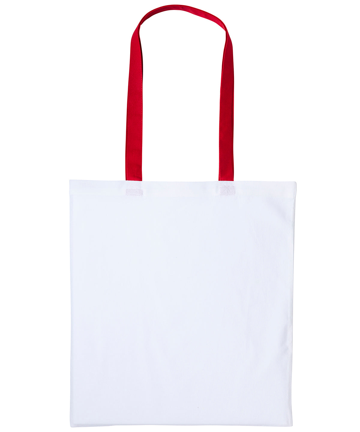 Bolso de algodn Varsity con asas largas | Blanco/Rojo