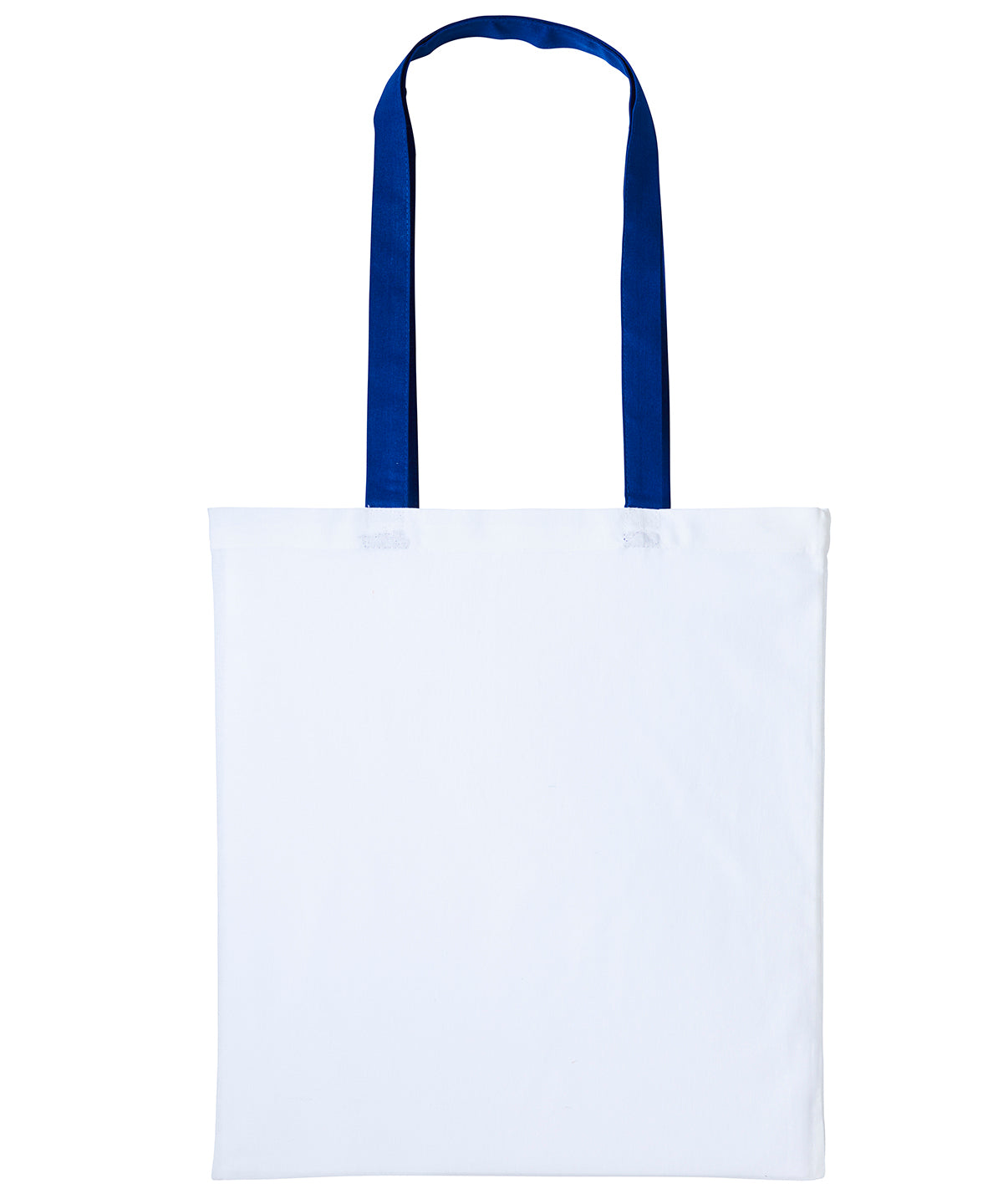 Bolso de algodn Varsity con asas largas | Blanco/Azul Royal
