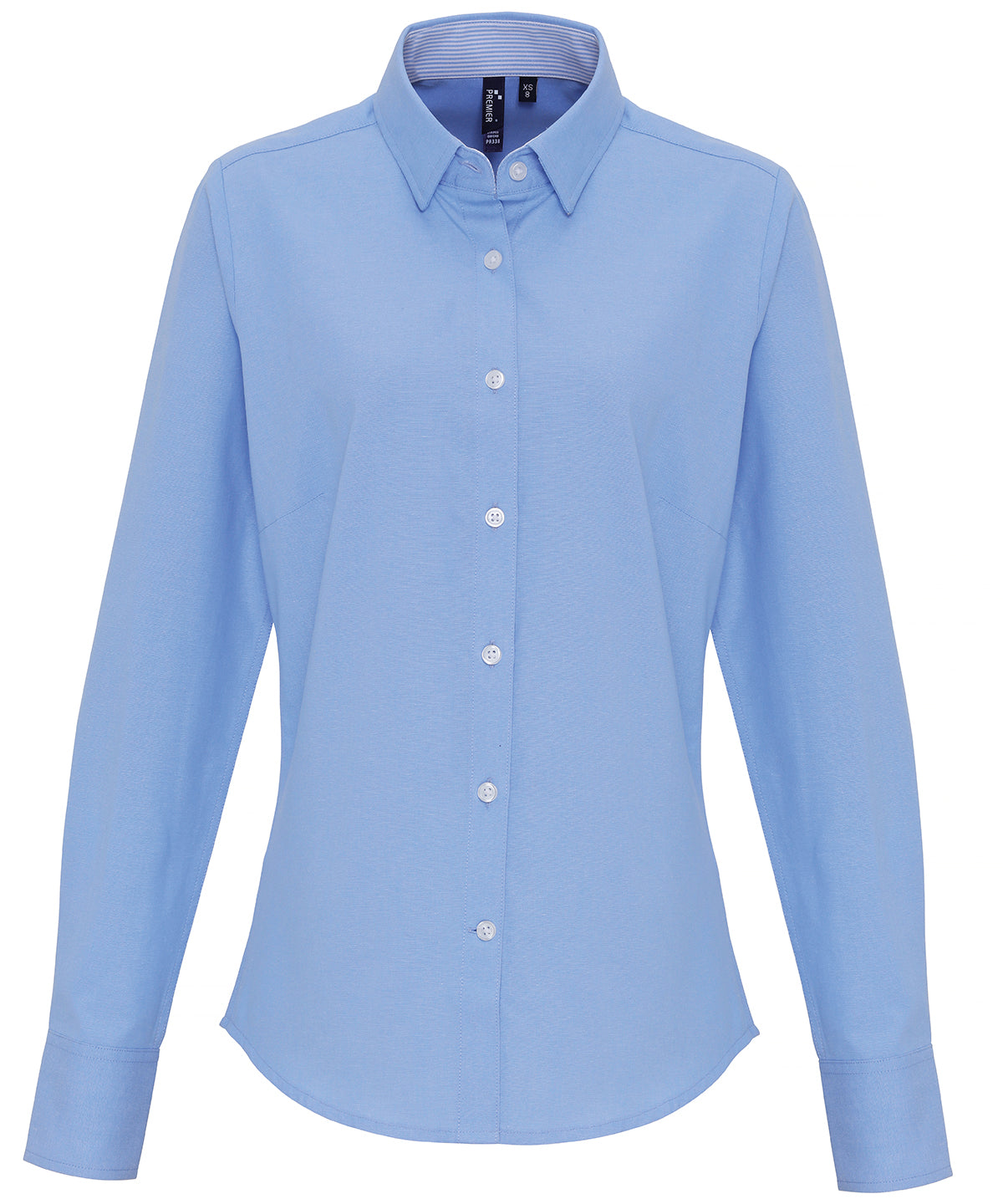 Blusa de rayas Oxford de algodn para mujer | Azul Oxford