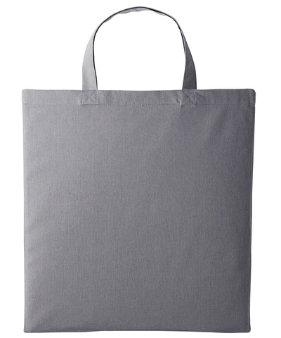 Shopper de algodn con asas cortas | Gris Claro Pizarra