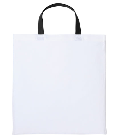 Bolso de algodn Varsity con asas cortas | Blanco/Negro