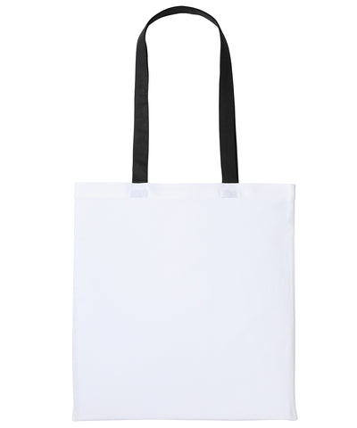 Bolso de algodn Varsity con asas largas | Blanco/Negro