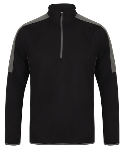 Forro polar con cremallera y paneles de contraste | Negro/Gris Metalizado Oscuro