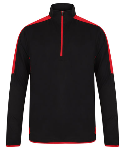 Forro polar con cremallera y paneles de contraste | Negro/Rojo