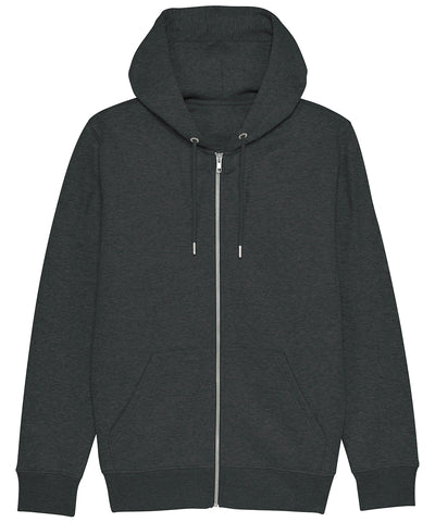 Cultivator unisex iconic zip-thru hoodie sweatshirt (STSM566) | Dark Heather Grey