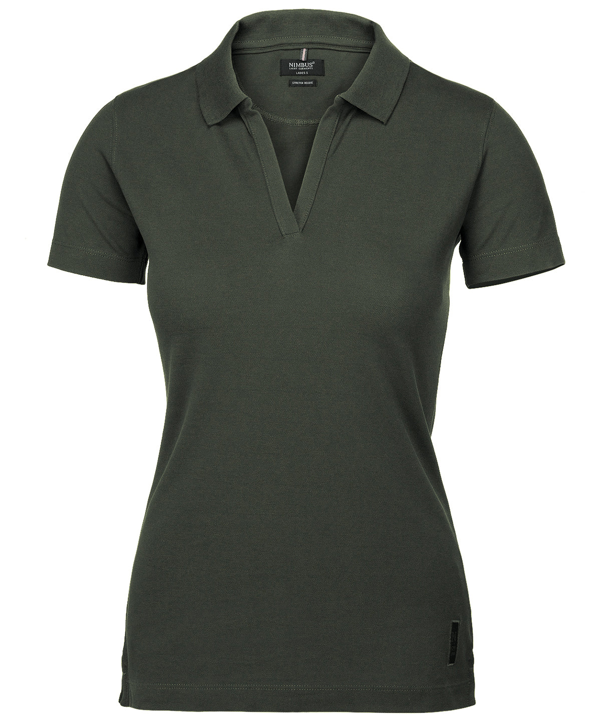 Harvard Damen Stretch V-Ausschnitt Luxus Polo | Olivgrün