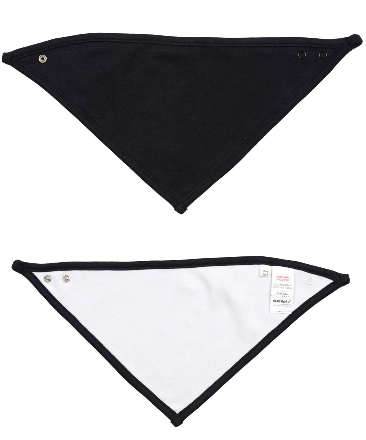 Babero bandana | Blanco orgnico/Negro