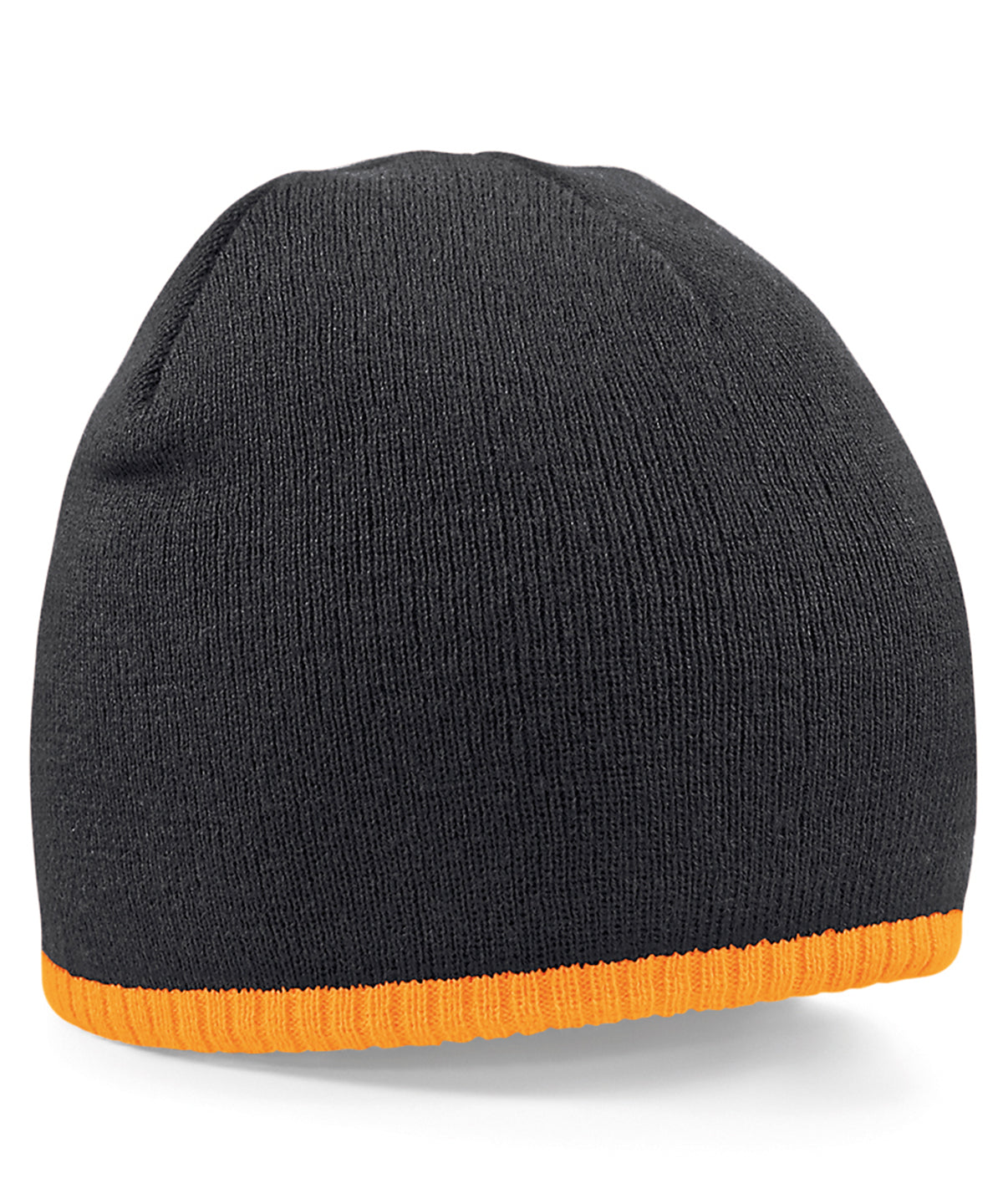 Gorro de punto de dos tonos | Negro/Naranja Fluorescente