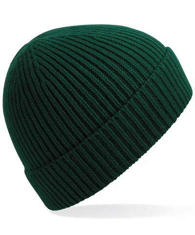 Gorro de punto acanalado ingenieril | Verde Botella