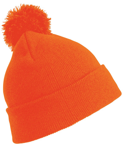 Gorro de lana con pompn para nios | Naranja Nen
