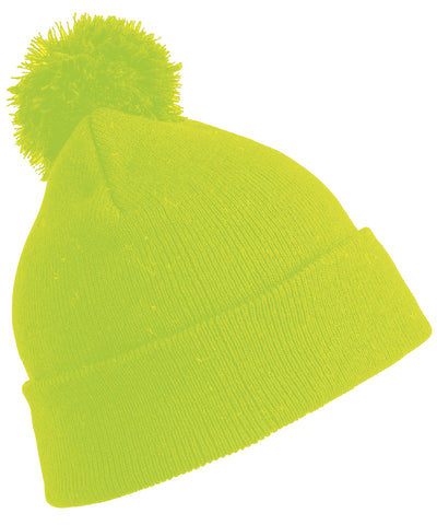 Gorro de lana con pompn para nios | Amarillo Nen