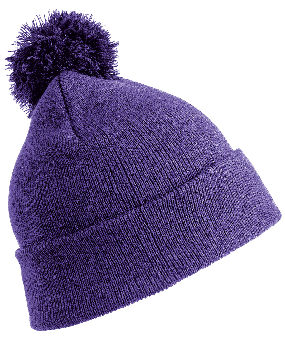 Gorro de lana con pompn para nios | Morado