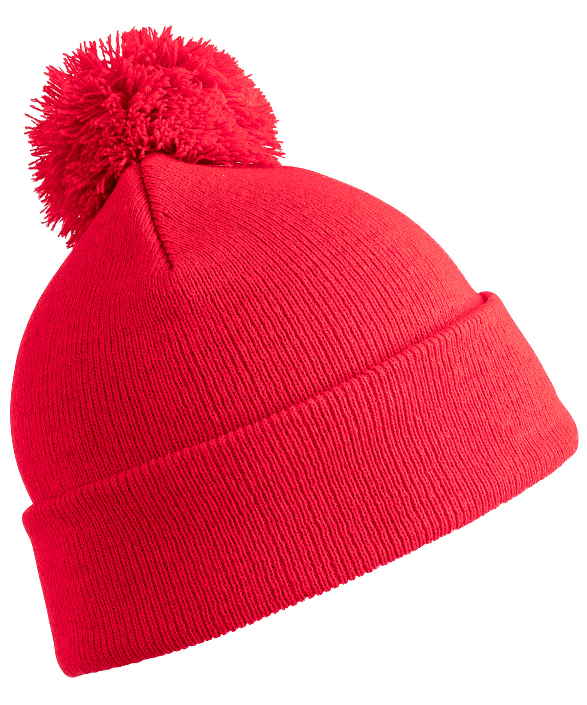 Gorro de lana con pompn para nios | Rojo