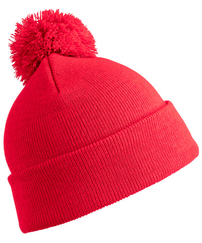 Gorro de lana con pompn para nios | Rojo