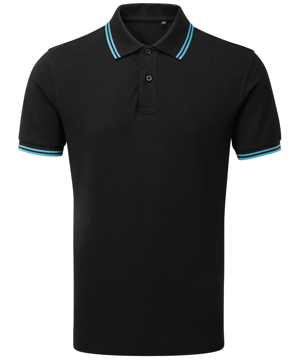 Polo classique de coupe recto pour homme | Noir/Turquoise