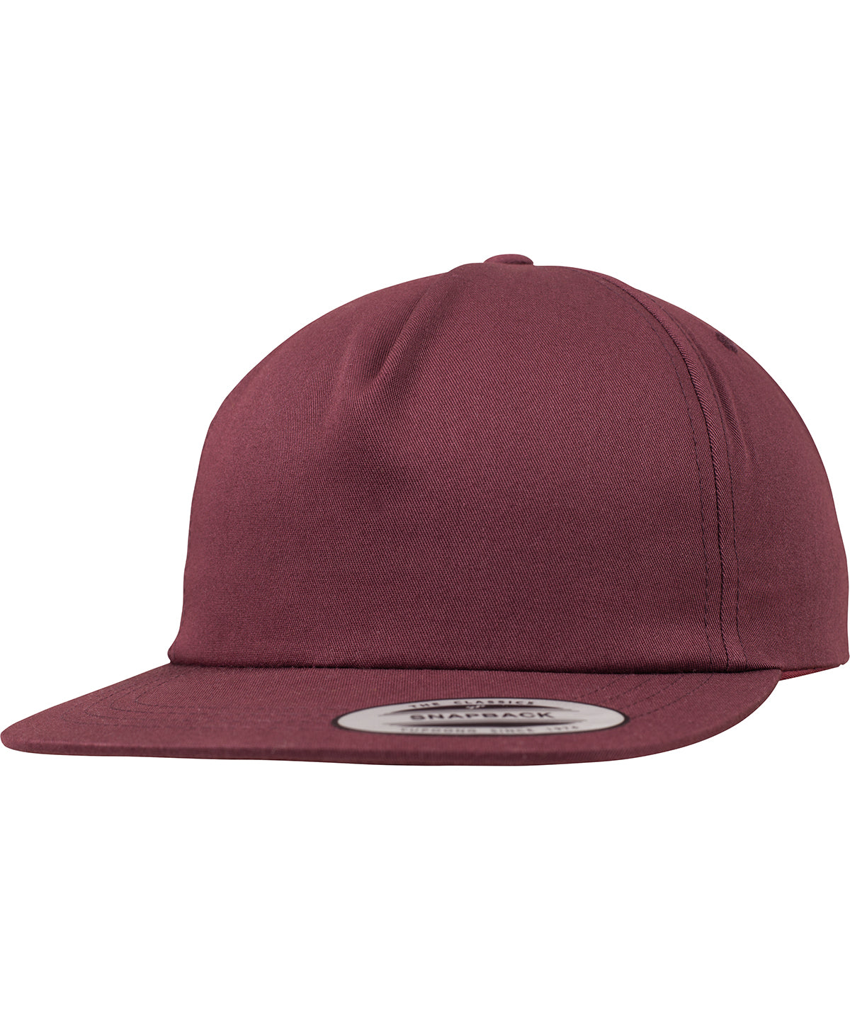 Unstrukturierte 5-Panel Snapback Cap (6502) | Kastanienbraun