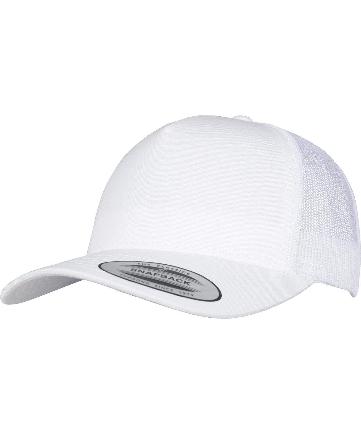 Casquette de camion rétro à 5 panneaux (6506) | Blanco