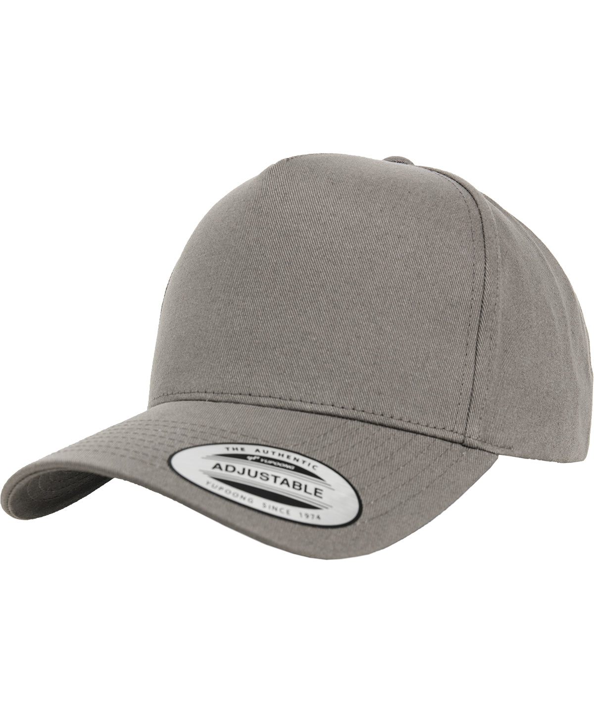 Klassische 5-Panel Curved Snapback Cap (7707) | Grau