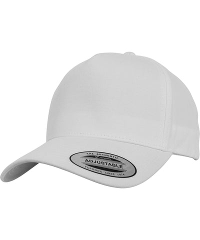 Gorra snapback clsica de 5 paneles curvados (7707) | Blanco