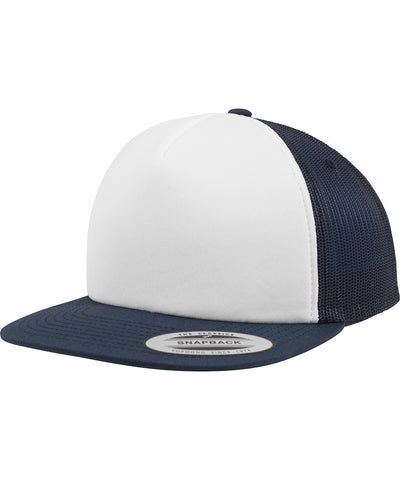 Casquette de camion d'espuma avec façade blanche (6005FW) | Azul Marino/Blanco/Azul Marino