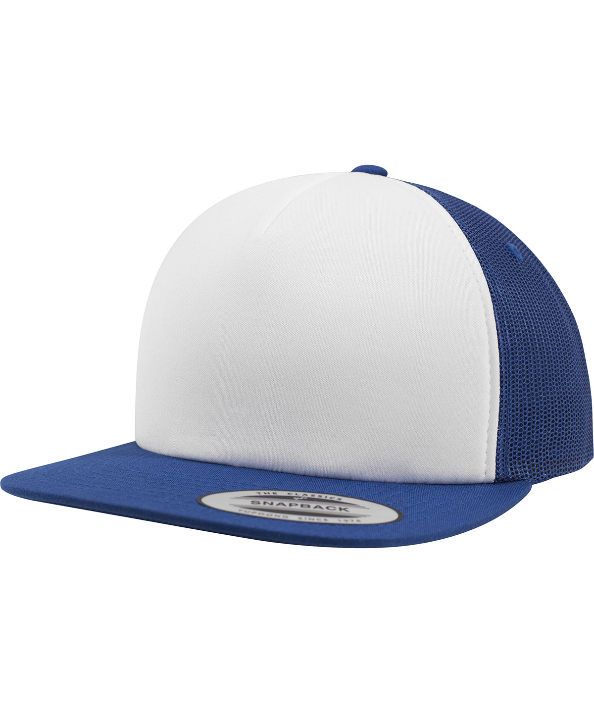 Gorra de camionero de espuma con frente blanco (6005FW) | Azul Real/Blanco/Azul Real