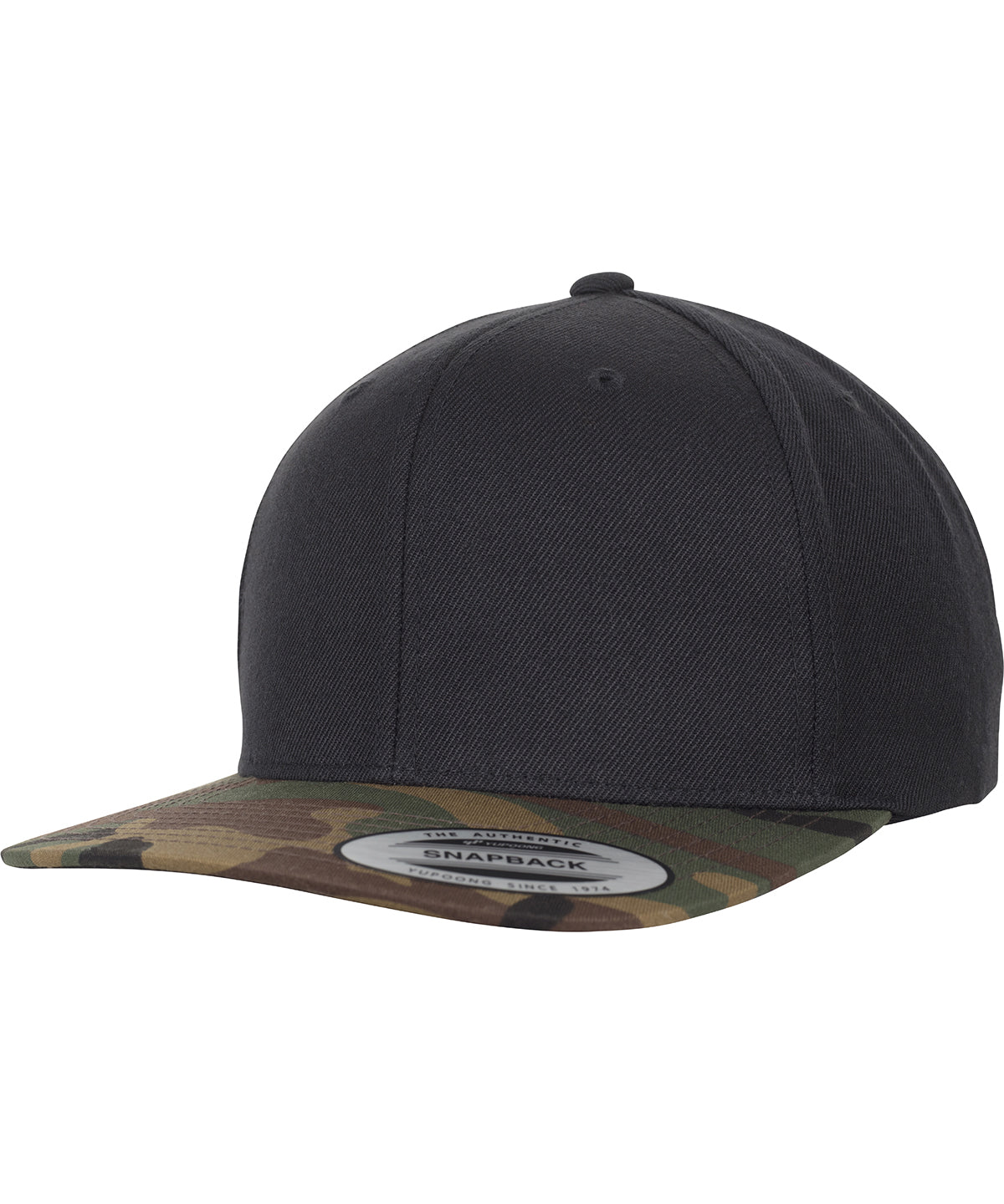 Casquette snapback classique de 2 tons camouflage (6089TC) | Camuflaje Negro/Verde