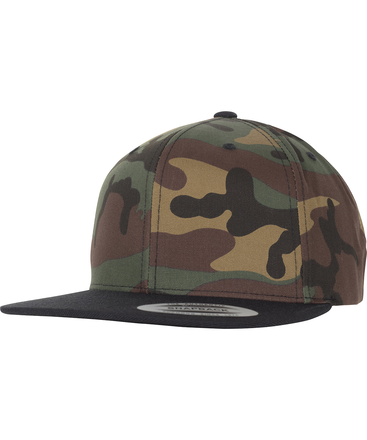 Klassische 2-Tone Camo Snapback Cap (6089TC) | Grün Camo/Schwarz