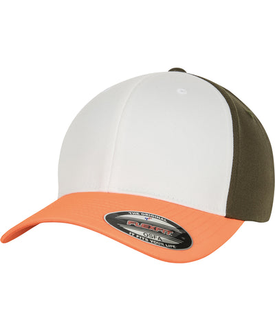 Flexfit de 3 tonos (6277TT) | Naranja Nen/Blanco/Oliva