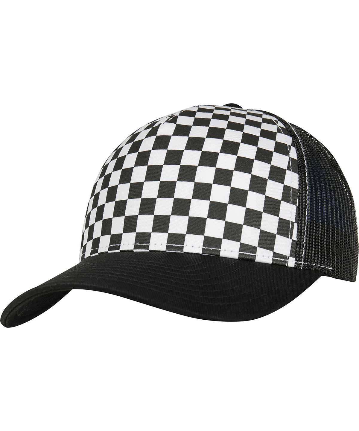 Retro Checkered Trucker (6506CB) | Schwarz/Weiß