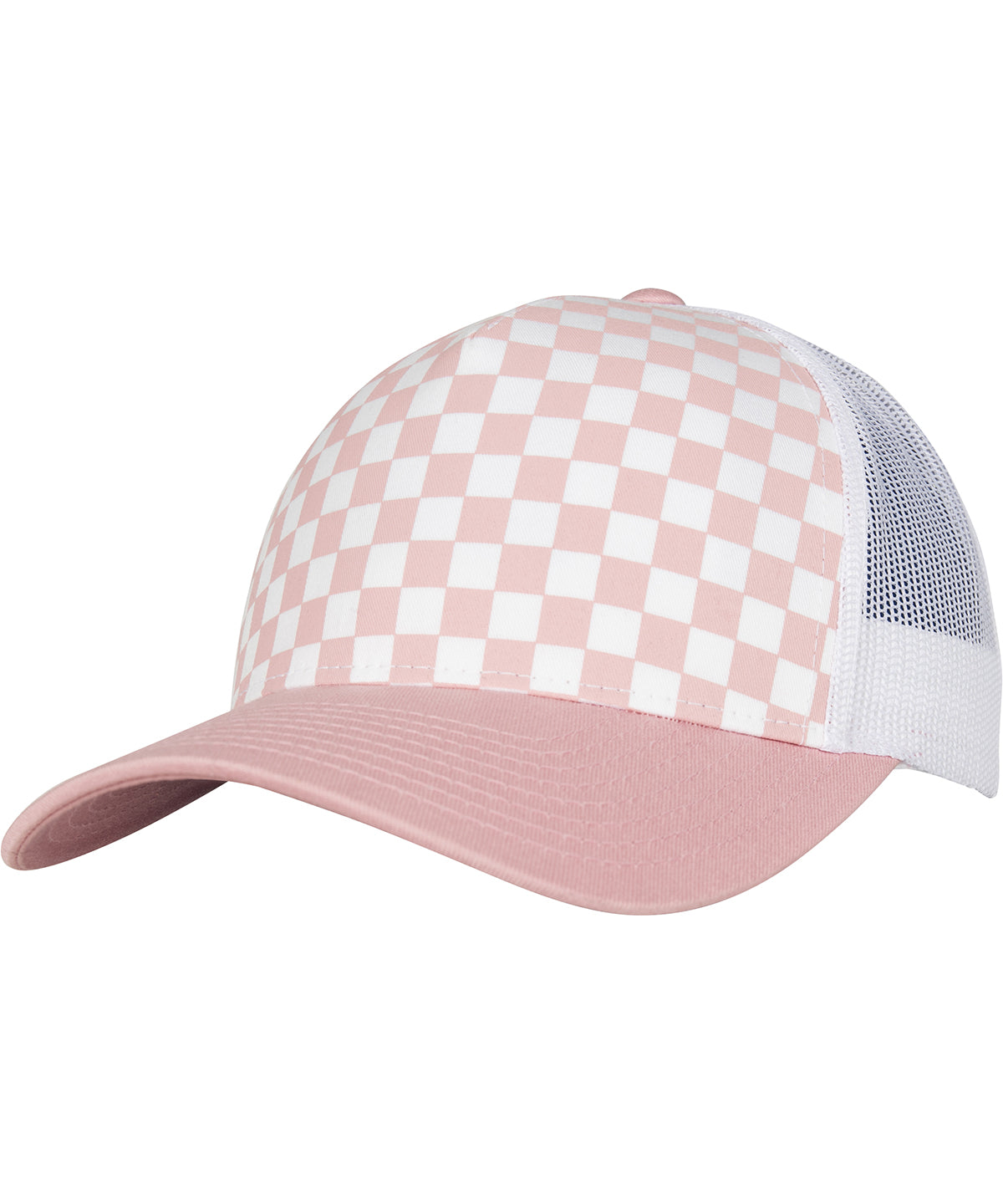 Retro Checkered Trucker (6506CB) | Hellrosa/Weiß