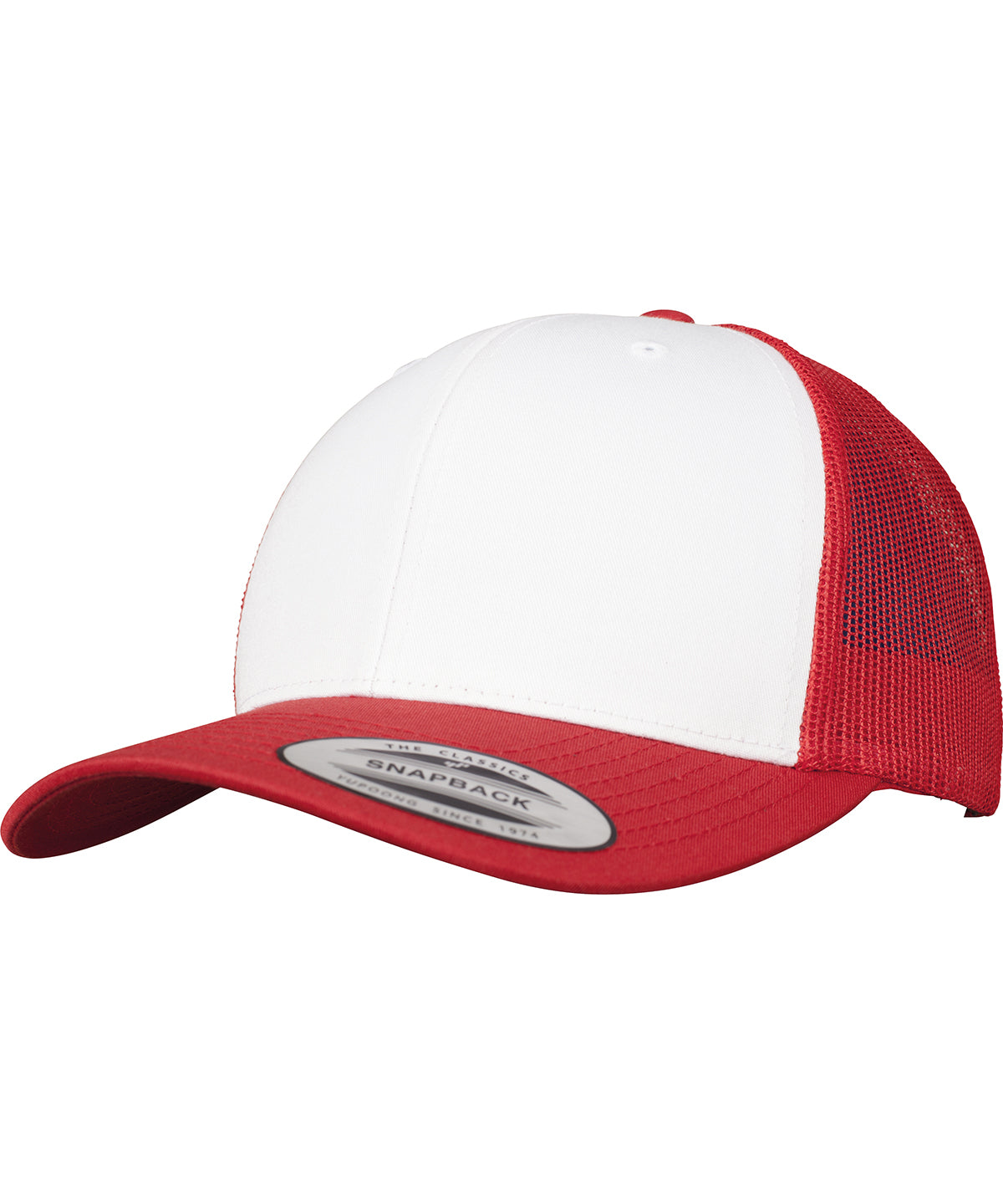 Retro Trucker mit farbigem Frontpanel (6606CF) | Rot/Weiß/Rot