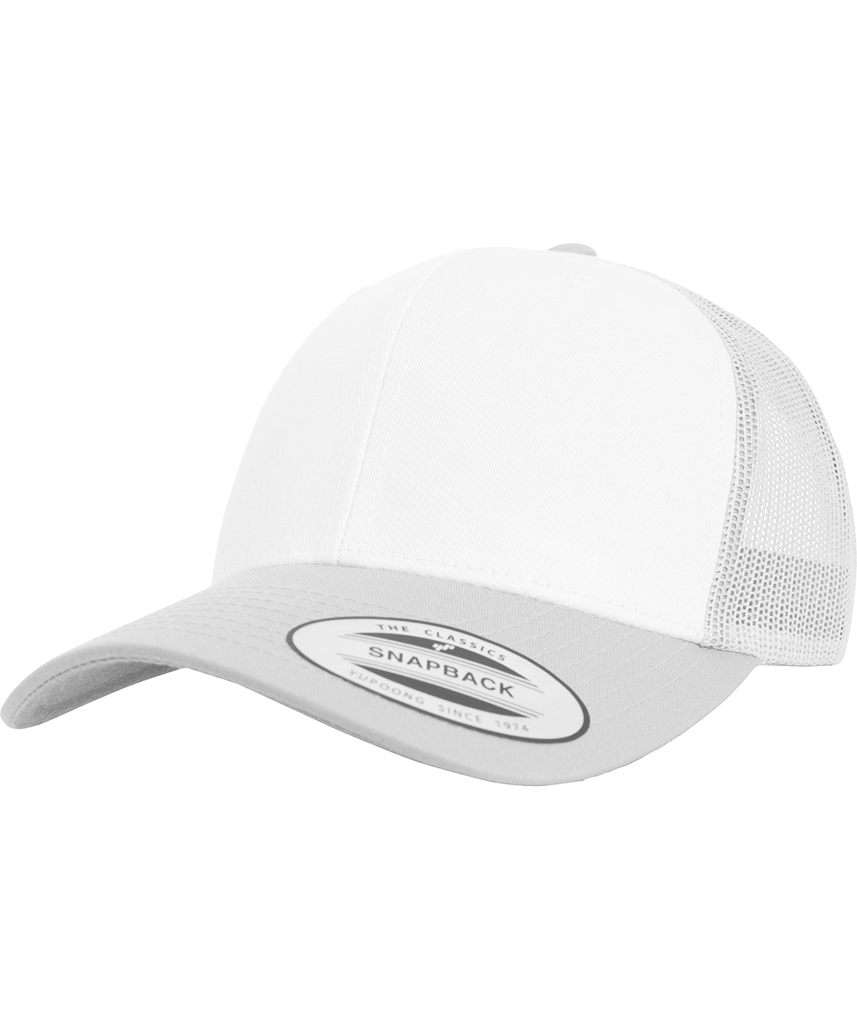 Retro Trucker mit farbigem Frontpanel (6606CF) | Silber/Weiß/Silber
