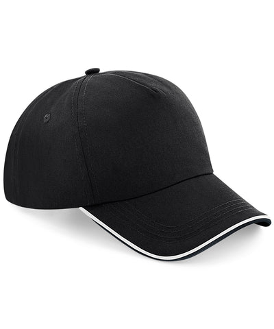 Gorra de 5 paneles autntica - visera con ribete | Negro/Blanco